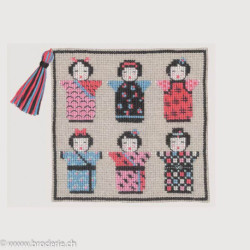 Bonheur des Dames, kit Etui à aiguilles Kokeshis (BD3459)