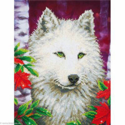 Diamond Dotz, kit diamant niveau 2- LE LOUP BLANC (DD7007)