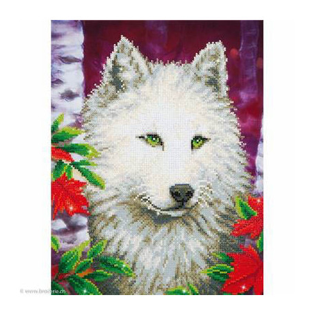 Diamond Dotz, kit diamant niveau 2- LE LOUP BLANC (DD7007)