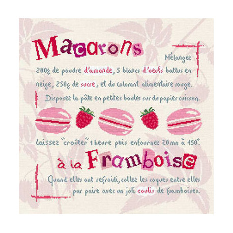 LiliPoints, Grille Gourmandise - Macarons à la framboise (G009)