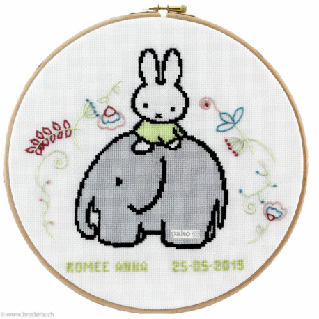 Pako, kit Dick Bruna Miffy sur un éléphant (PA276.048)