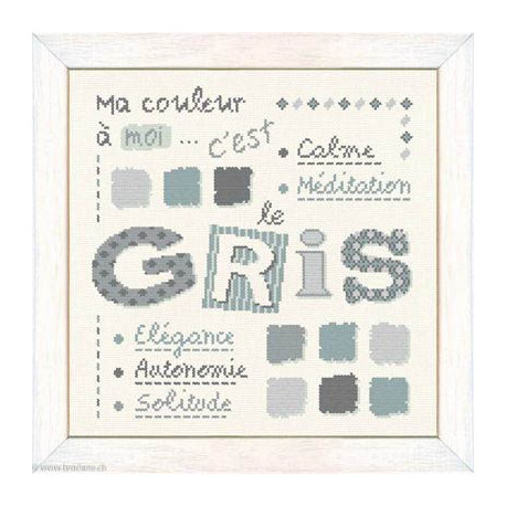 LiliPoints, grille ma couleur - gris (X007)