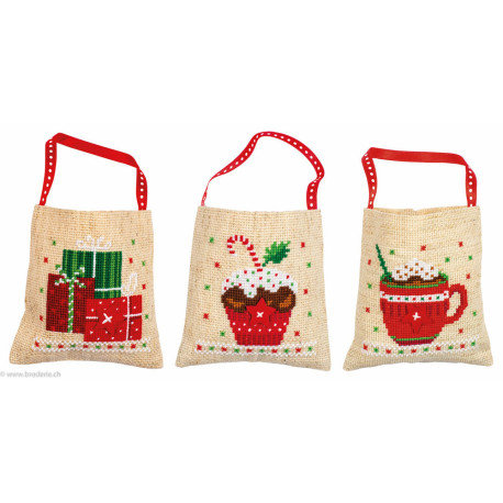 Vervaco, kit 3 sachets cadeau Motifs de Noë (PN0196966)