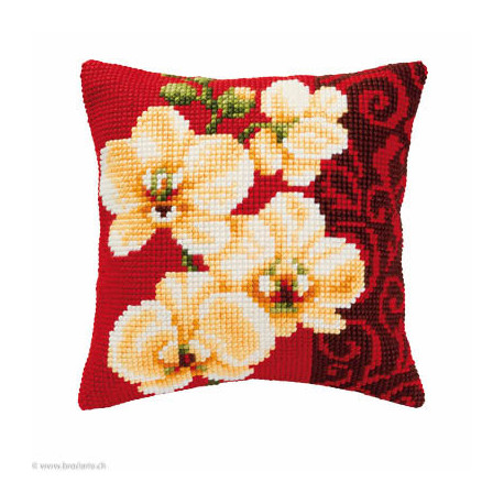 Vervaco, kit coussin Les orchidées blanches (PN0008790)