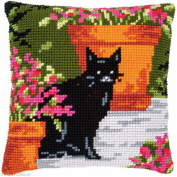 Vervaco, kit coussin au point de croix Chat noir (PN0184395)