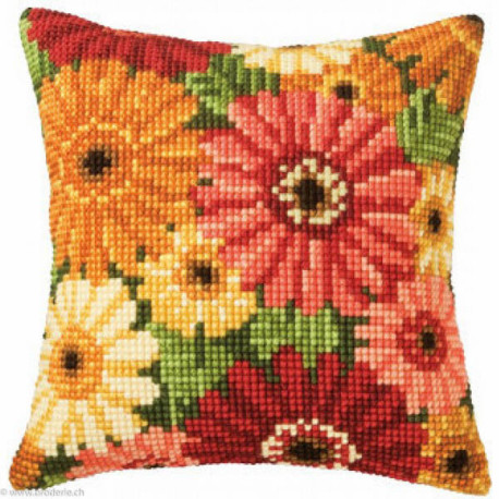 Vervaco, kit coussin au point de croix Fleurs d'été (PN0008796)