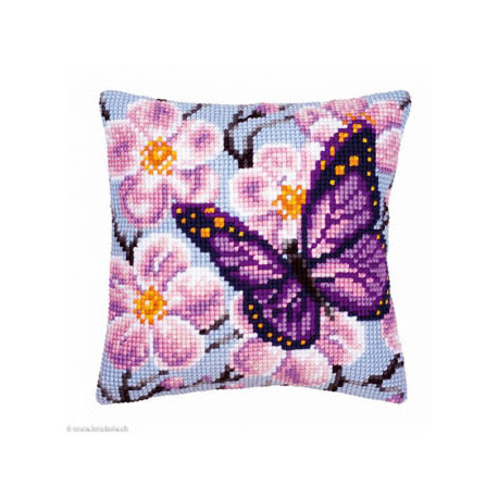 Vervaco, kit coussin au point de croix Papillon mauve (PN0008501)