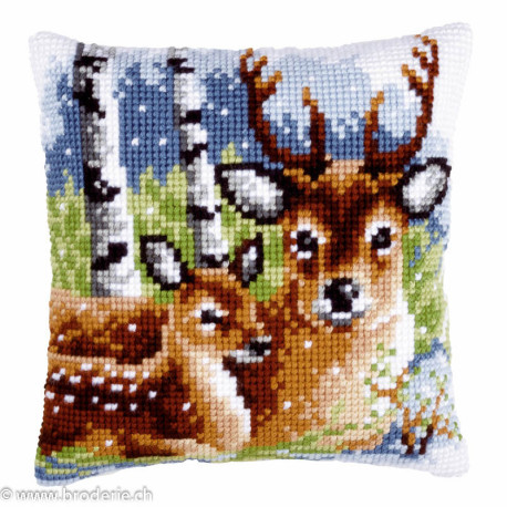 Vervaco, kit coussin Cerf et faon en Hiver (PN0147043)