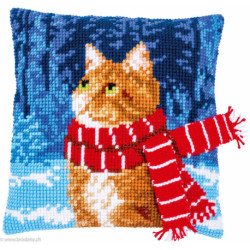 Vervaco, Kit coussin Chat avec écharpe (PN0196702)