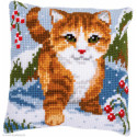 Vervaco, Kit coussin Chat dans la neige (PN0166625)