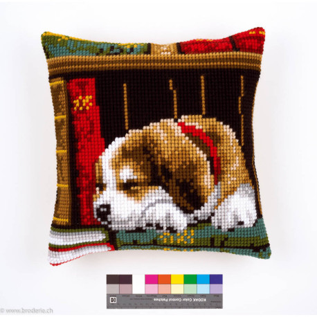 Vervaco, kit coussin Chien dans bibliothèque (PN0148118)