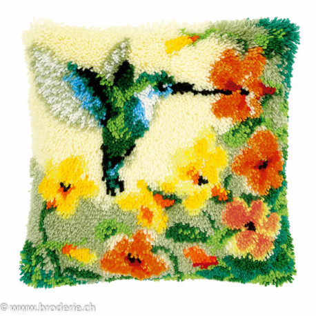 Vervaco, kit coussin Colibri avec fleurs (PN0146770)