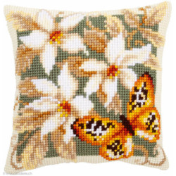 Vervaco, kit coussin fleur et papillon (PN0148254)