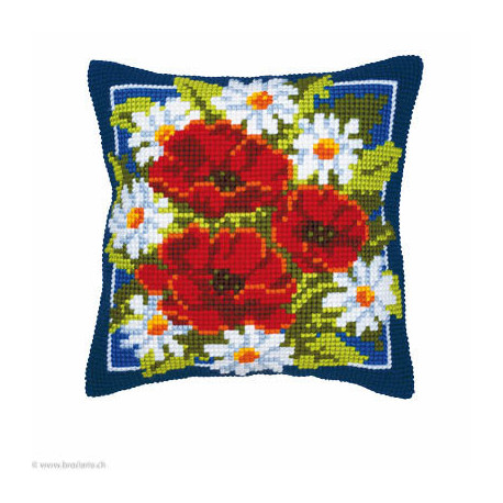 Vervaco, kit coussin Fleurs rouges (PN0008615)