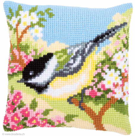 Vervaco, Kit coussin Mésange dans jardin (PN0164300)