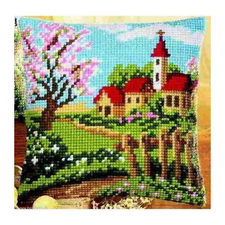 Vervaco, kit coussin Printemps au village (PN0008732)