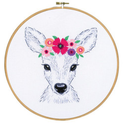 Vervaco, kit imprimé biche aux fleurs (PN0170263)