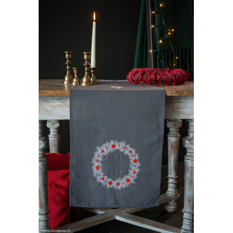 Vervaco, kit imprimé chemin de table Motifs de Noël (PN0162099)