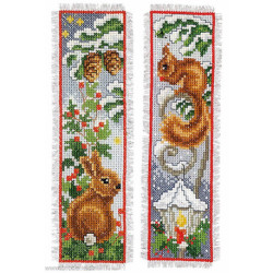 Vervaco, kit lot de 2 marque-pages animaux en hiver (PN0143589)