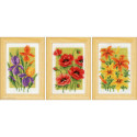 Vervaco, kit lot de 3 miniature Fleurs d'été lot de 3 (PN0164189)