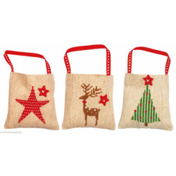 Vervaco, Kit lot de 3 sachet cadeau Noël (PN0198436)