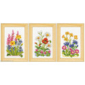 Vervaco, Kit lot de 3, fleurs des champs (PN0148506)