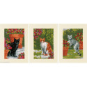 Vervaco, kit lot de trois cartes chats (PN0188672)