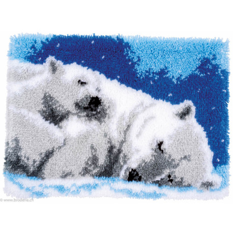 Vervaco, kit tapis ou coussin Ours blancs (PN0170803)