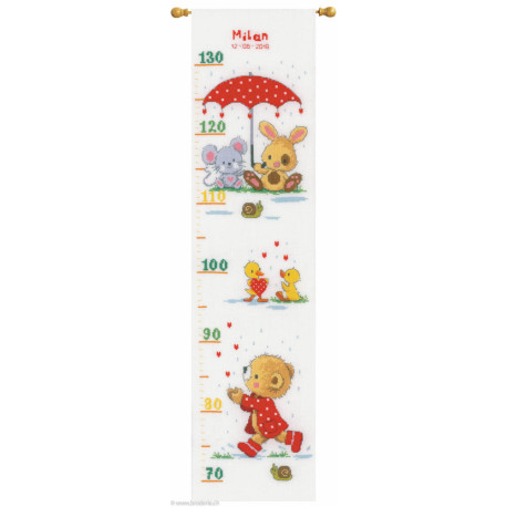 Vervaco, kit Toise oursons, lapin, souris et poussins sous le parapluie (PN0166260)