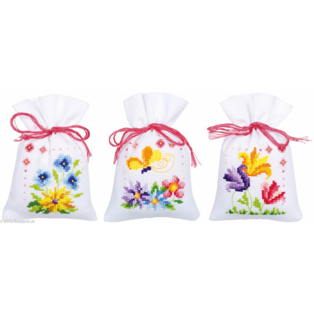 Vervaco, kit sachets fleurs printanières, 3 pces (PN0154964)