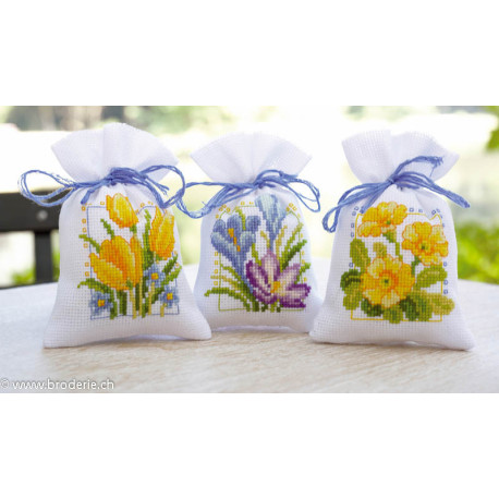 Vervaco, kit sachets pour lavande fleurs printanières, lot de 3 (PN0147592)