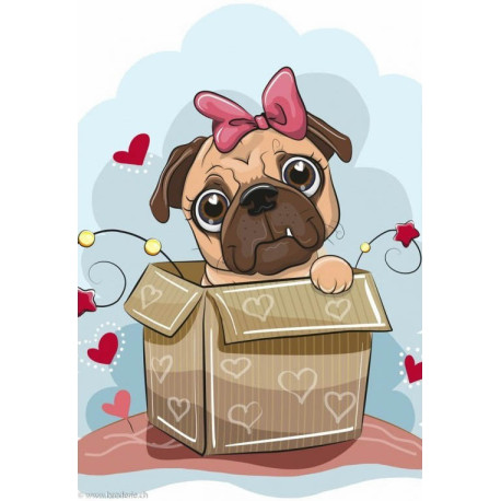 Collection d'Art, kit diamant carte Pugdog in a box (CADCCF039)