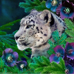 Collection d'Art, kit diamant Snow leopard and anemones (CADE7120)