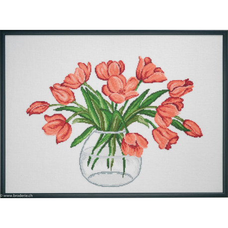 Permin, kit Tulipes rouges dans une vase (PE70-1130)