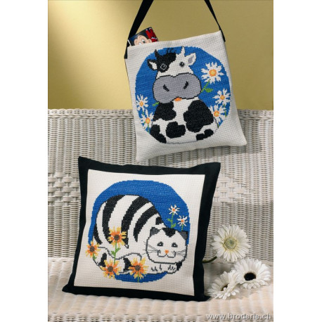 Permin, kit enfant chat en fleurs (PE92-9182)