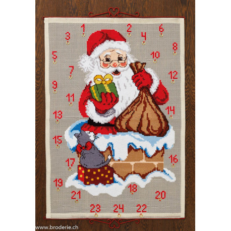 Permin, kit facile calendrier de l'Avent Santa in the chimney (PE34-4210)