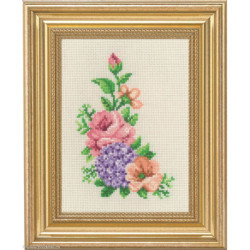 Permin, kit fleurs diverses avec rose (PE13-1138)