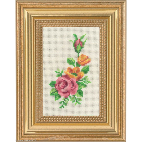 Permin, kit fleurs diverses avec rose (PE13-1135)