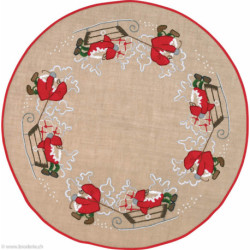 Permin, kit imprimé nappe de Noël lutins et traineau (PE42-0608)