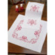 Permin, kit imprimé nappe fleurs rouge (PE27-7629)