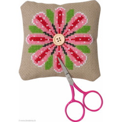 Permin, kit pour coussin à épingles Fleur rose (PE03-0328)