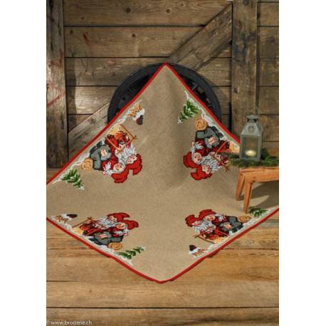 Permin, kit tapis de Noël Lutins vers le feu. (PE45-9239)