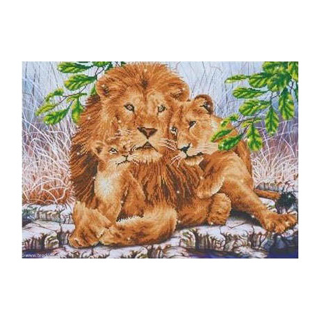 Diamond Dotz, kit diamant niveau 3- LA FAMILLE DES LIONS (DD13017)