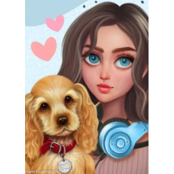 ArtCity, kit diamant Girl with dog (ACVAC001)