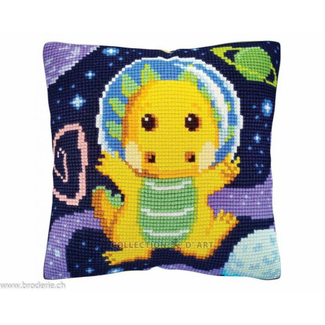 Collection d'Art, kit coussin Dragon jaune cosmonaute (CADE5495)