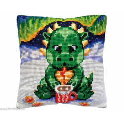 Collection d'Art, kit coussin points comptés Dragon vert (CADE5492CC)