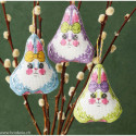 Permin, kit décorations de Pâques 3 lapins (PE01-3446)