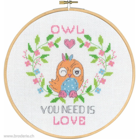 Permin, kit Owl you need is love (PE92-3366)