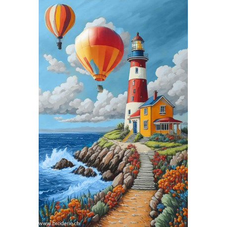 Wizardi, kit diamant Colorful lighthouse (WIWD3069)