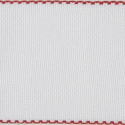 DMC, Bande à broder blanche 10 cm bordure Rouge (DG647R)